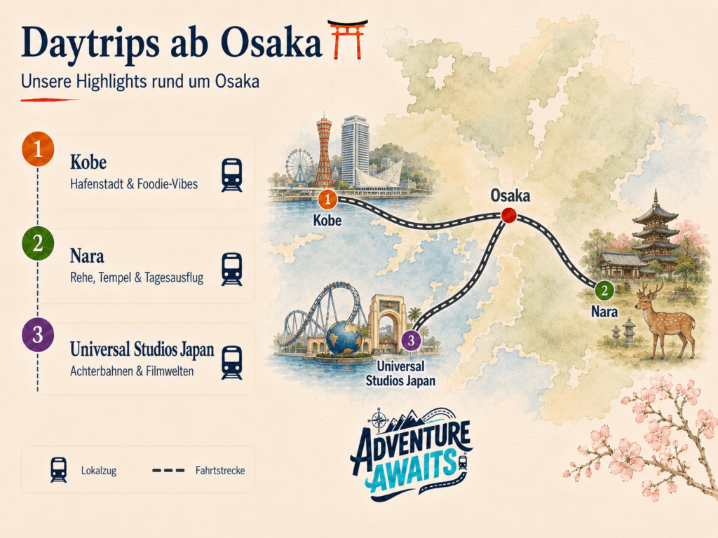 Japans Reiseplanung: Daytrips ab Osaka